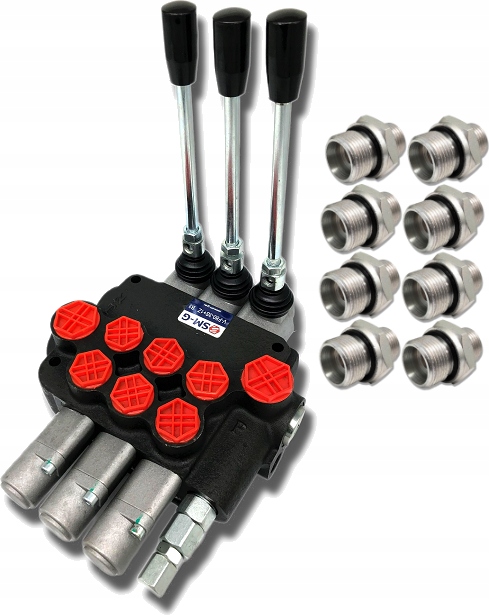 7674 - РАСПРЕДЕЛИТЕЛЬ HYDR. 3СЕКЦИЯ 80L ЗАЩЕЛКА + СОЕДИНЕНИЯ