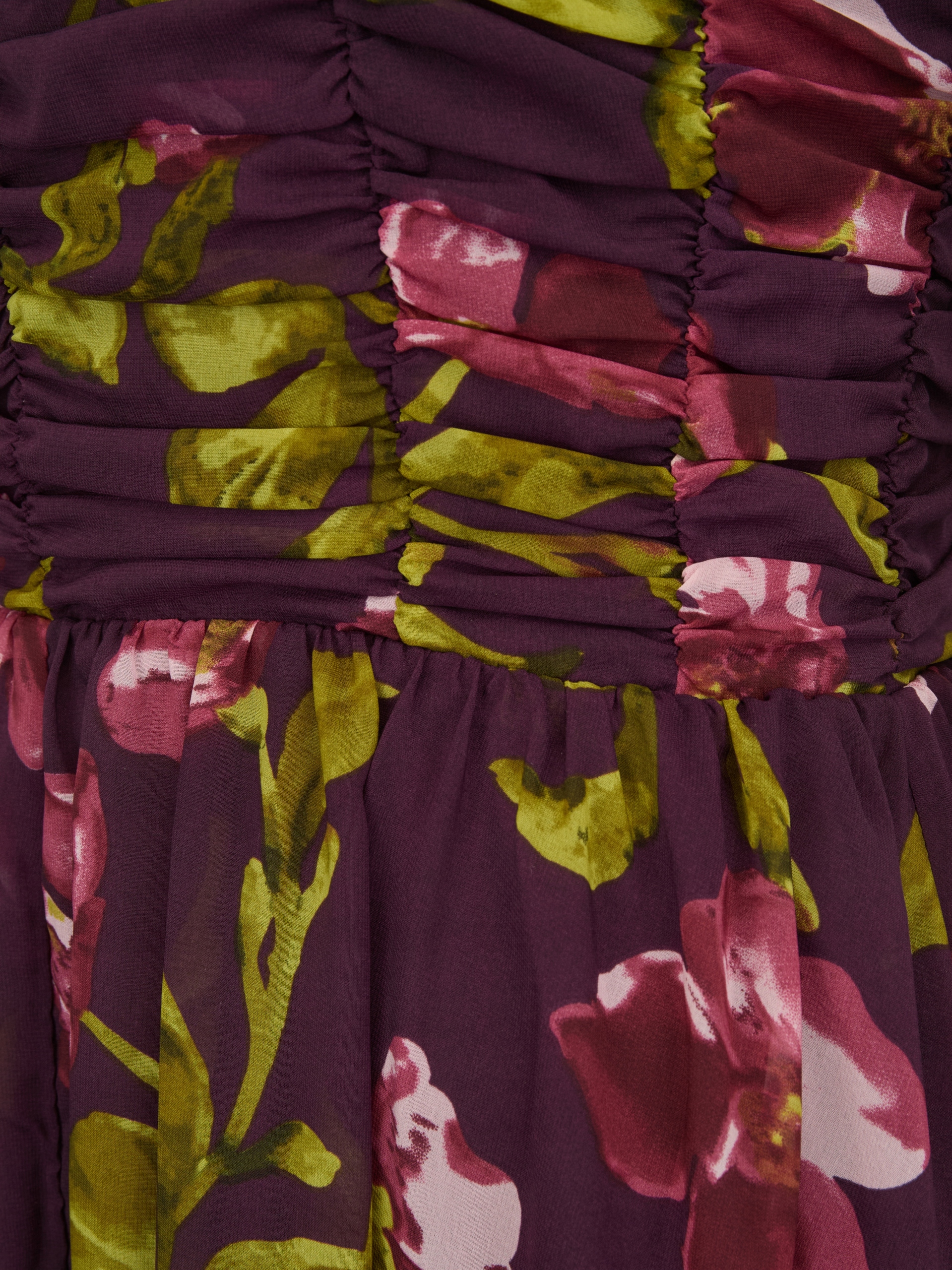 Orsay Fialové dámské midi šaty s květinovým vzorem Orsay