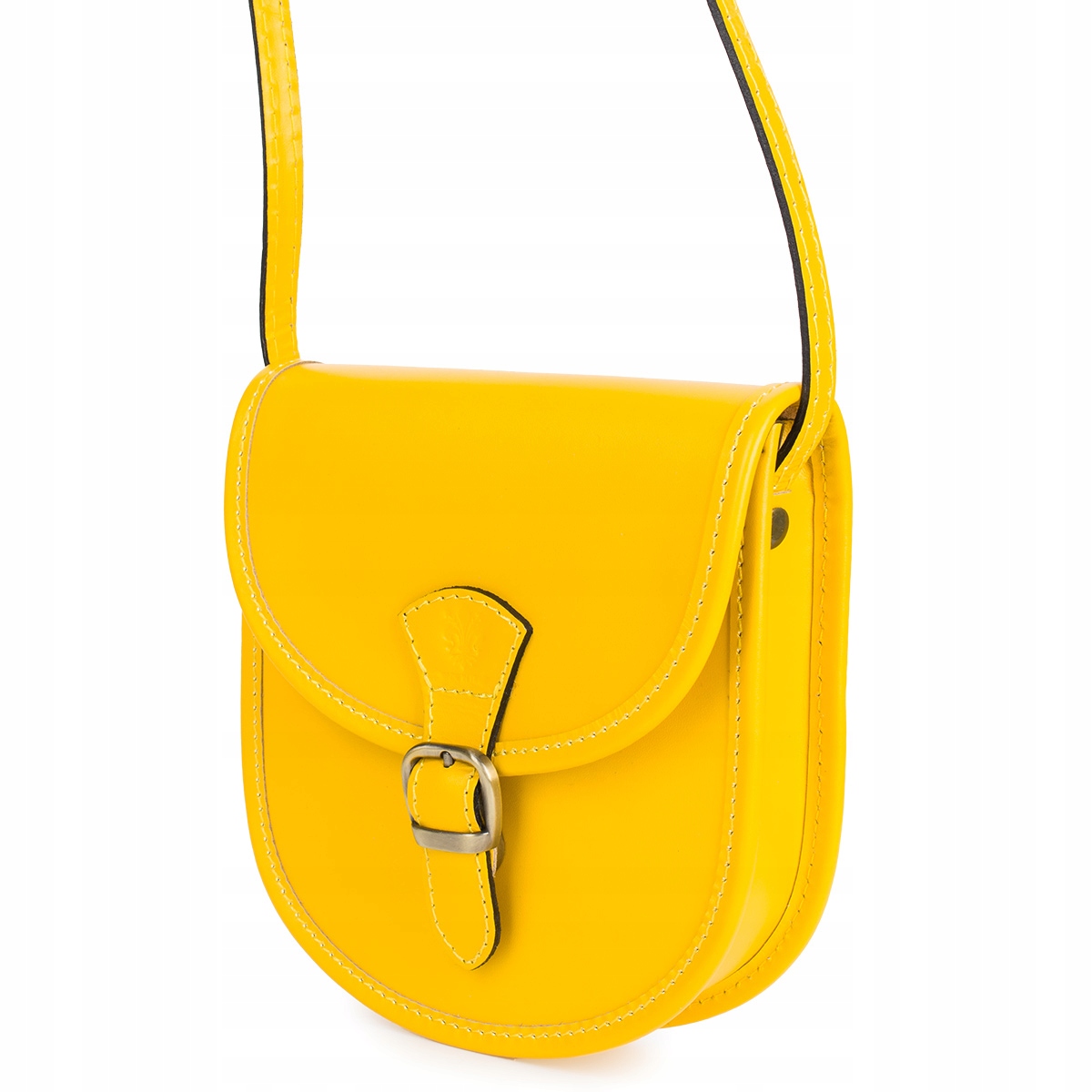 Dámská kožená malá kabelka Přes Rameno podkovka žlutá Beltimore