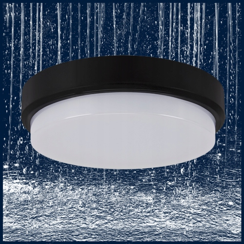 LAMPA SUFITOWA PLAFON ZEWNĘTRZNY LED 12W IP65 230V Kolor czarny