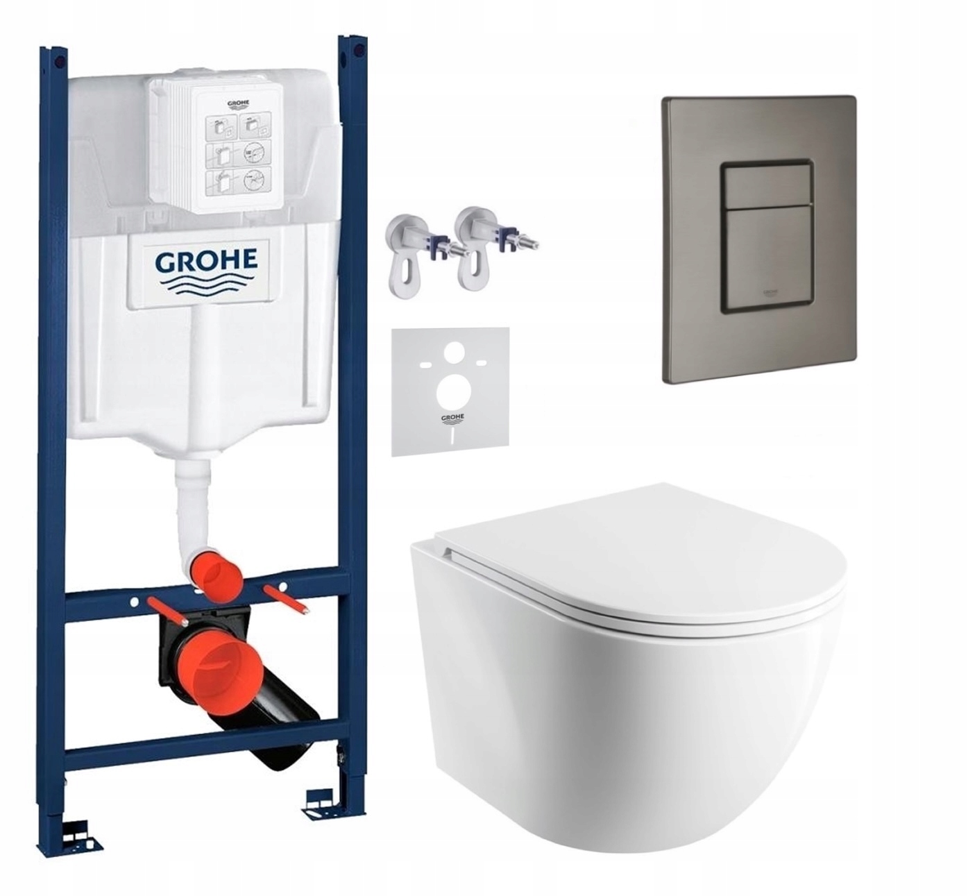 Wc sada Grohe Rapid s miskou Cspmwbp Tornado Tlačidlo grafit kartáčovaný