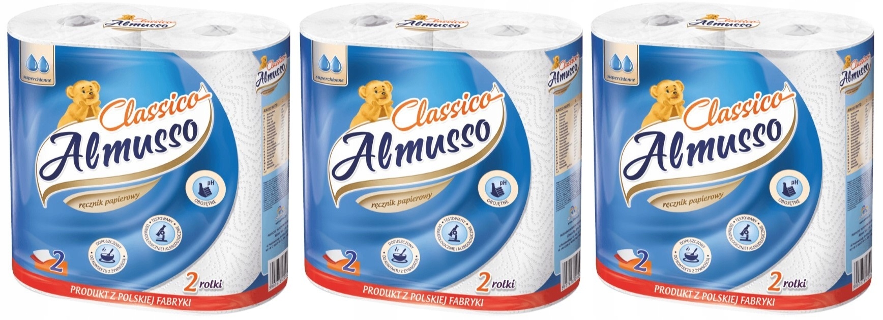 Zestaw 3x Almusso Classico Ręczniki Papierowe 2 Rolki