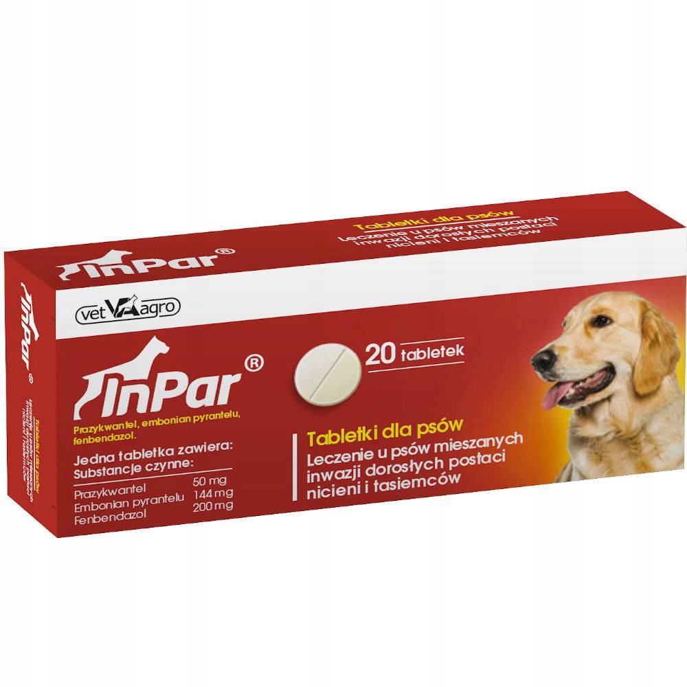 Inpar pudełko 20 tabletek na odrobaczanie dla psów