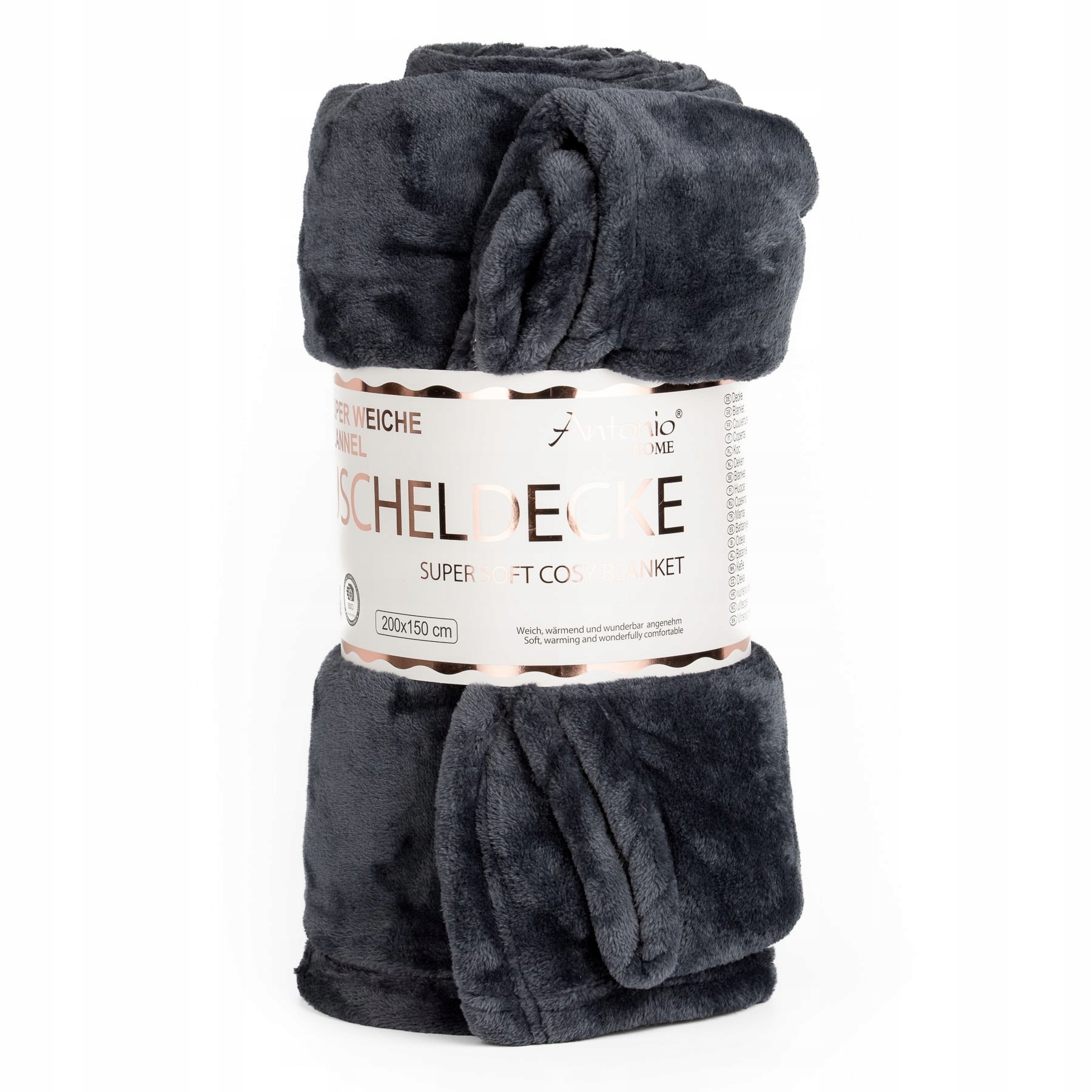 Deka z mikroflanelu Antonio Home tmavě šedá, 150x200cm