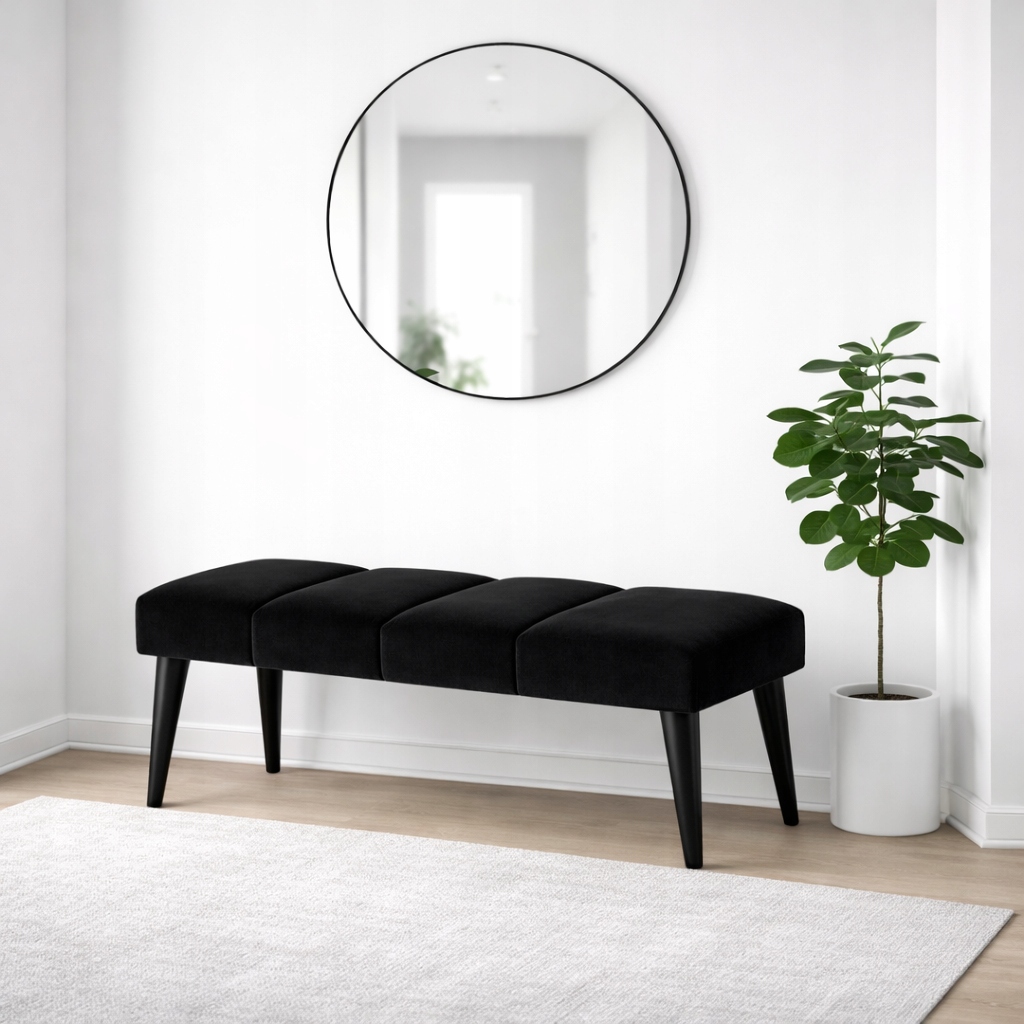 Čalúnená lavička, lavička do predsiene 80 cm, sedadlo v štýle loft