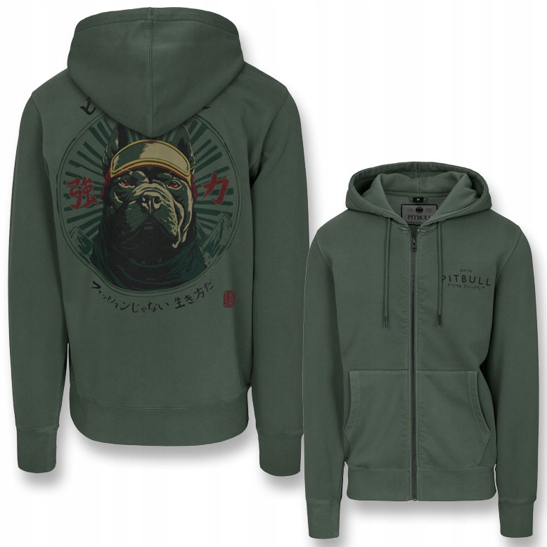 Pánská Rozepínací mikina s kapucí Pitbull Pohodlná s potiskem Washed Mt Fuji