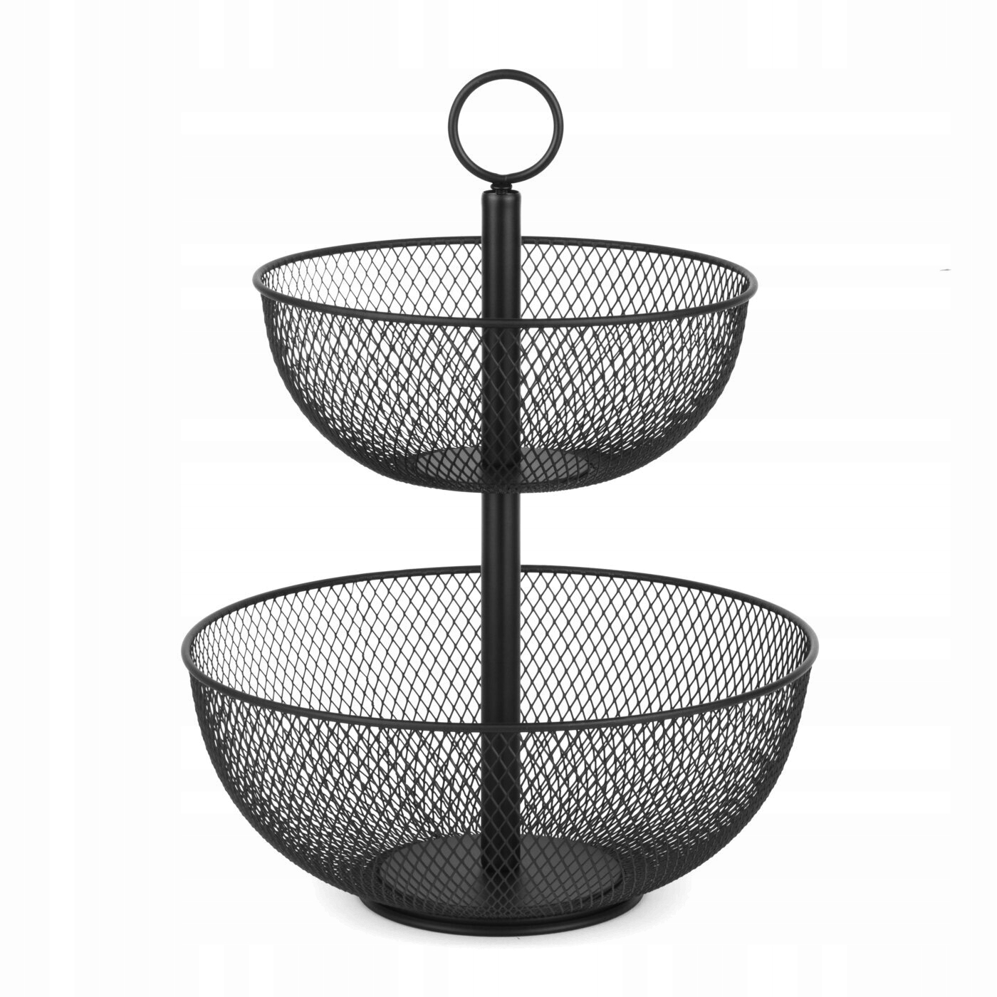 KOSZ NA OWOCE DWUPOZIOMOWY LOFT PATERA KOSZ METAL CZARNY