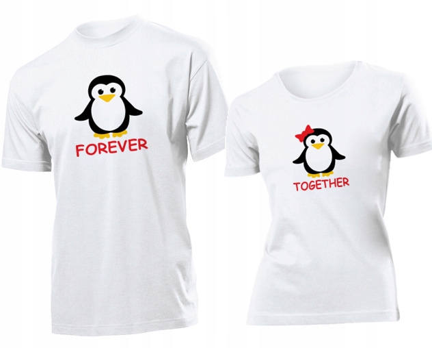 

Koszulki dla par Na Zawsze Razem Pingwiny L