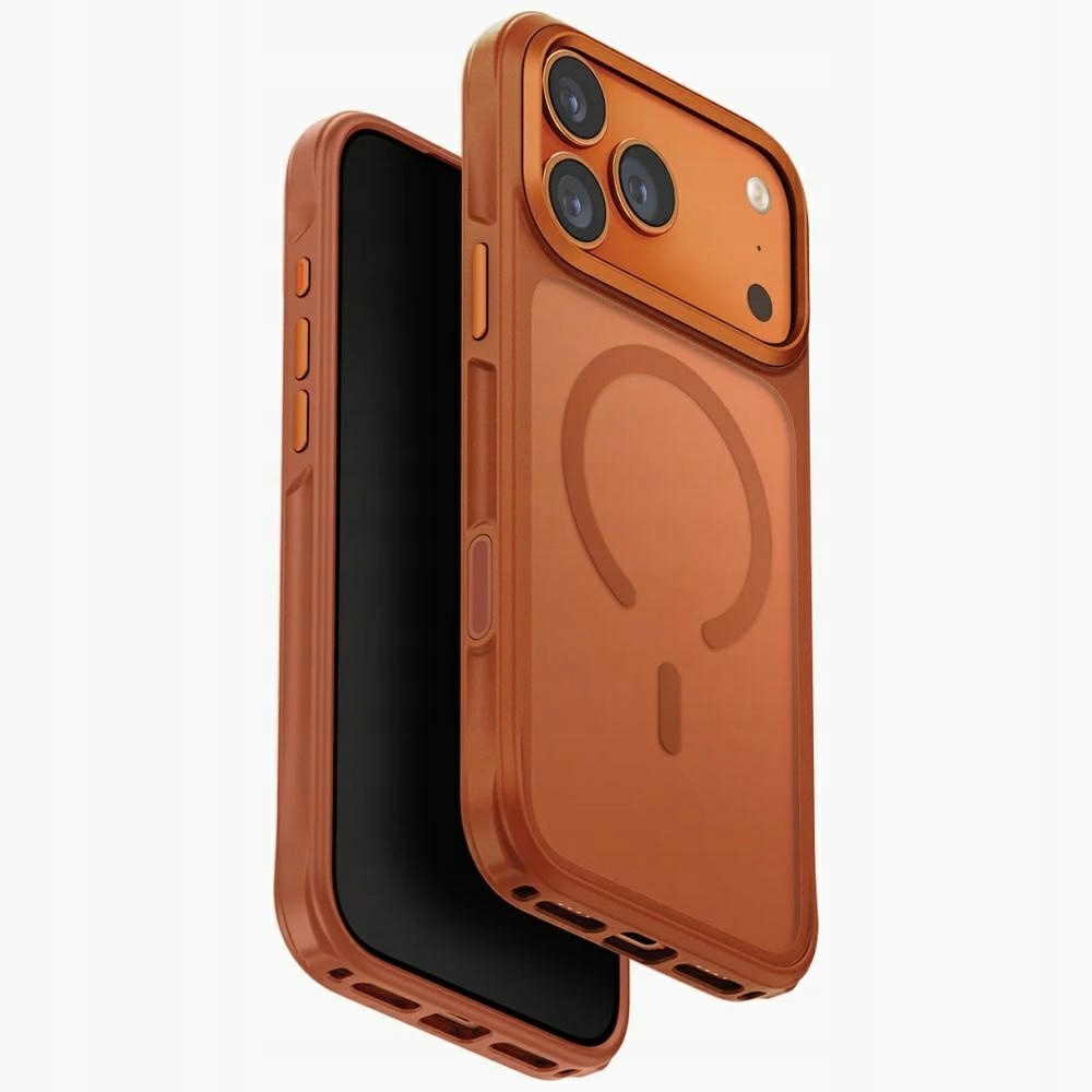 Pouzdro pro iPhone 17 Pro Max – Uniq Veren Magclick Charging oranžové