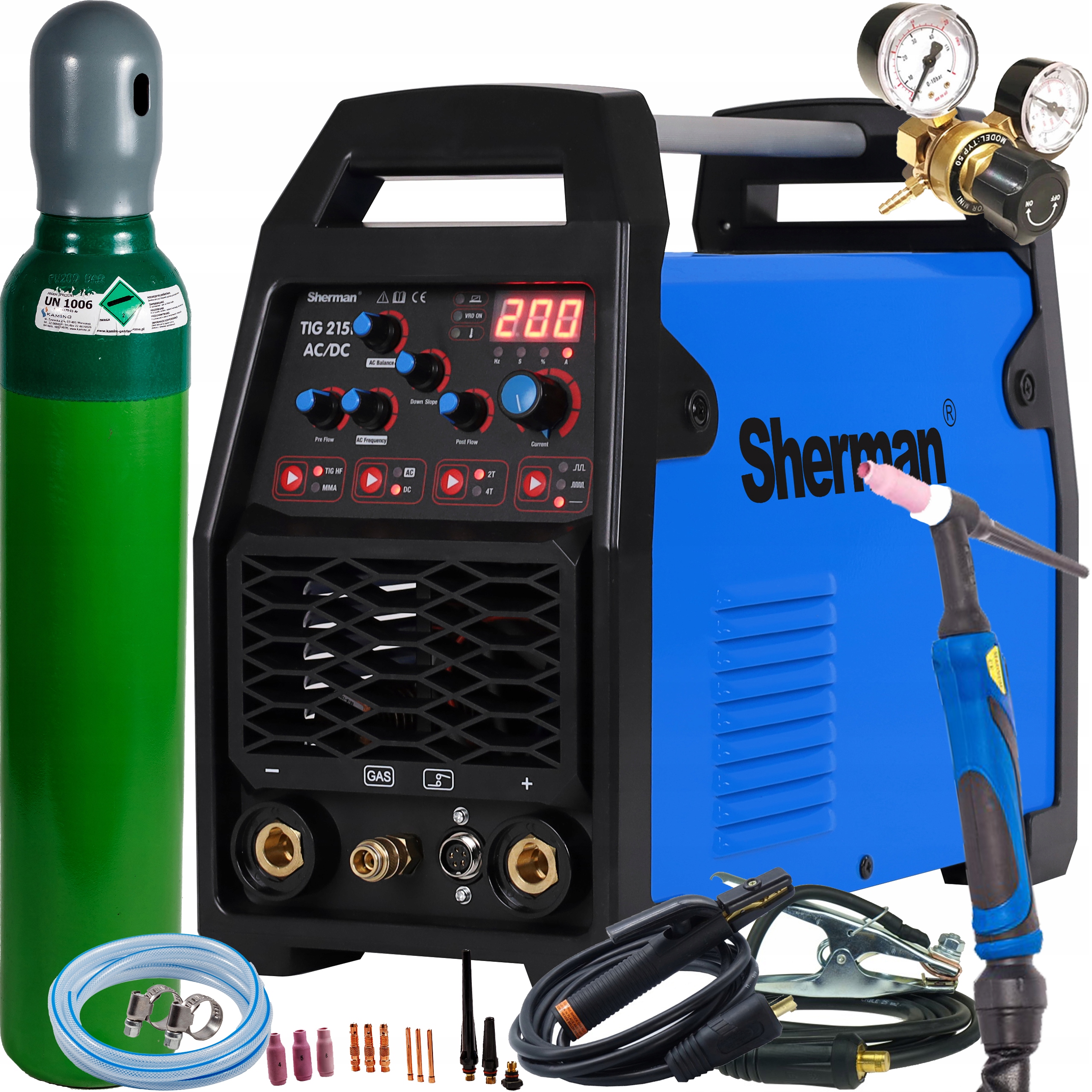 Spawarka inwertorowa Sherman Tig 215P Ac/dc Zestaw 3