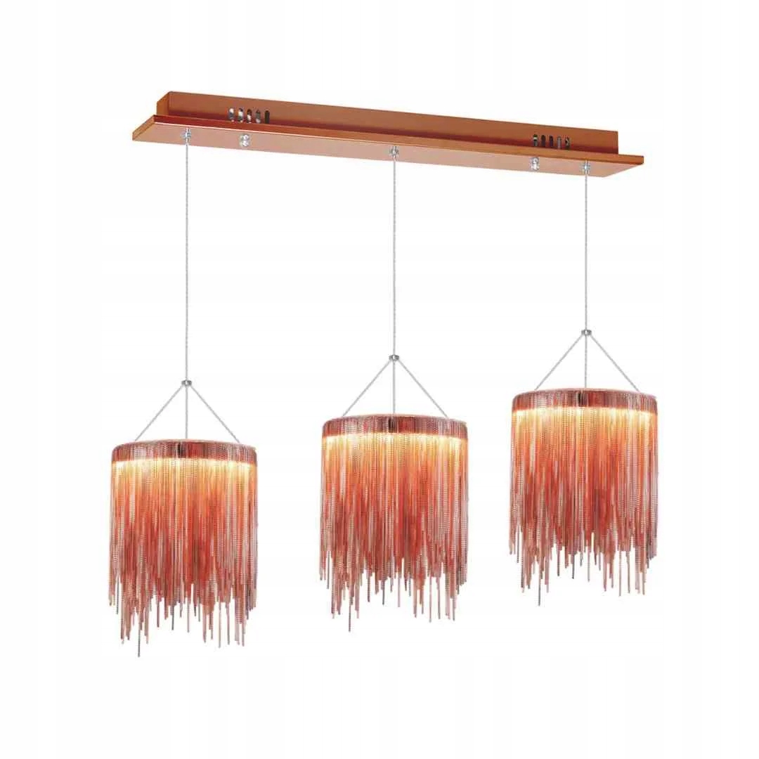 Závesná Led lusterová lampa Milagro Cascata medená