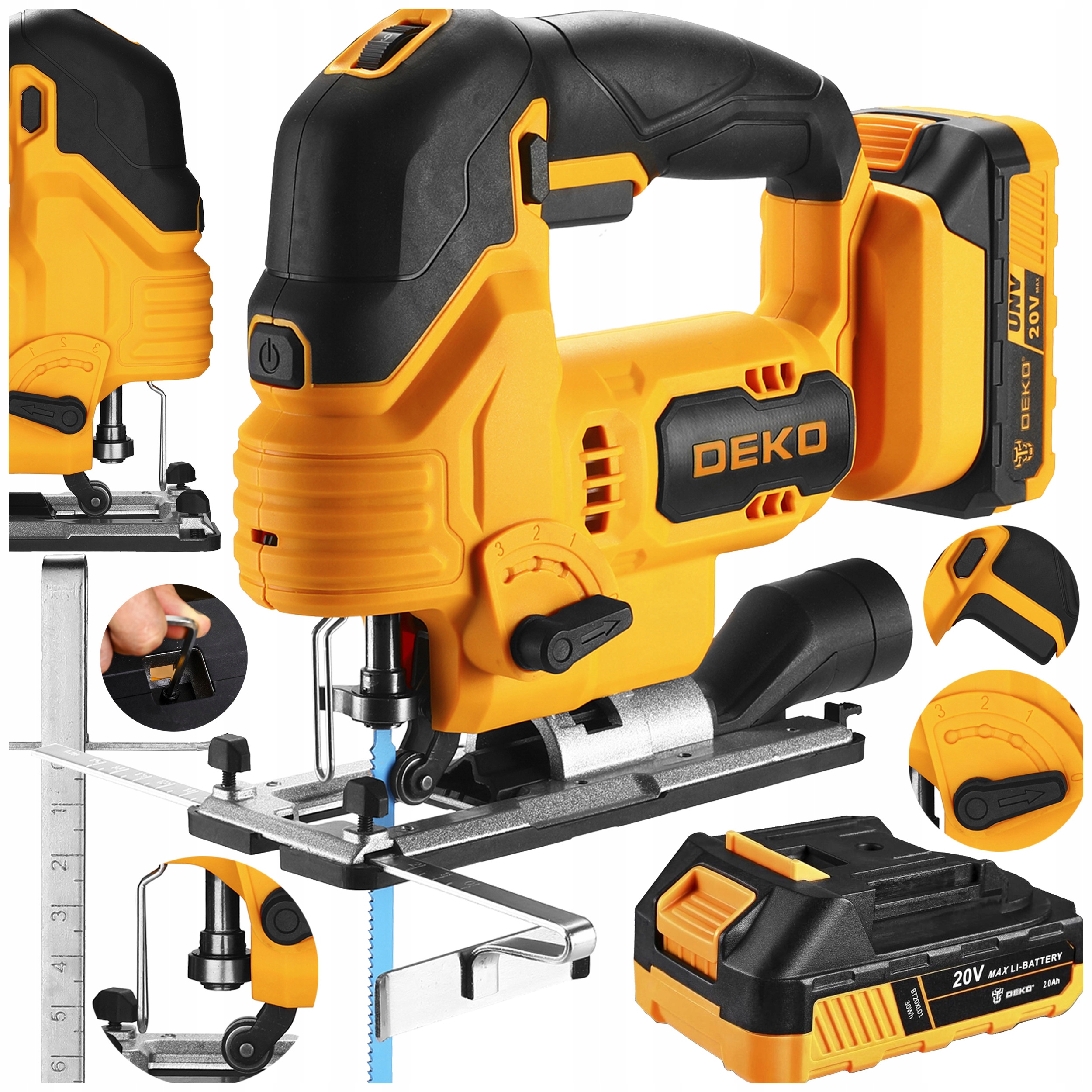 Akumulátorová Pila Na Dřevo Na Ocel 20V 2Ah Pilový List Sada Deko
