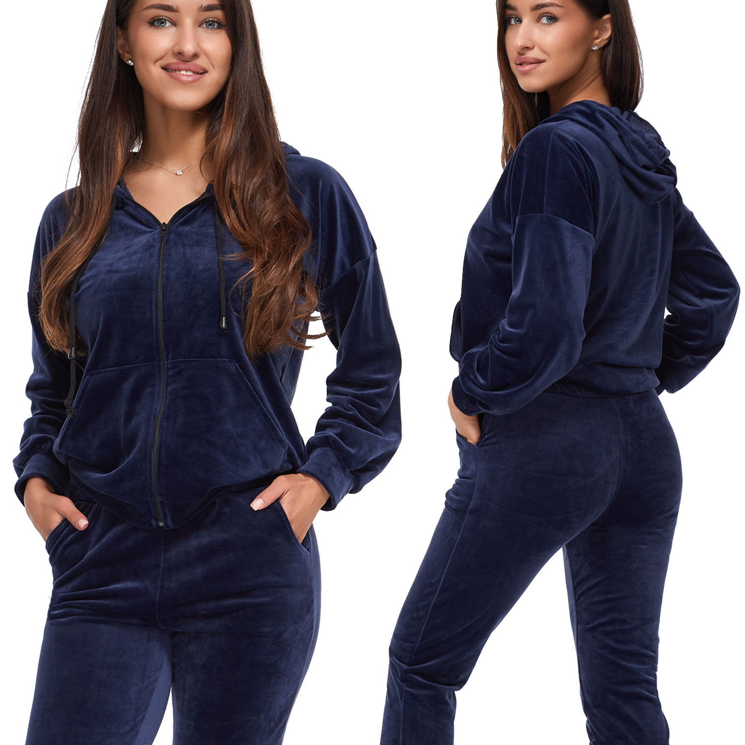 324_roz.L_WELUROWY Komplet Dresowy