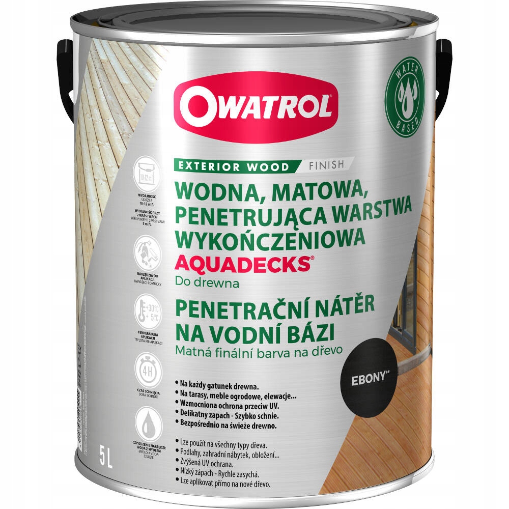 Owatrol Aquadecks – výrobník sody na dřevo Ebony 5L