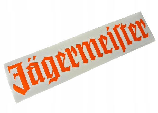 Naklejka Jager Meister ploterowa bez tła pomarańczowa duża 48 na szybę