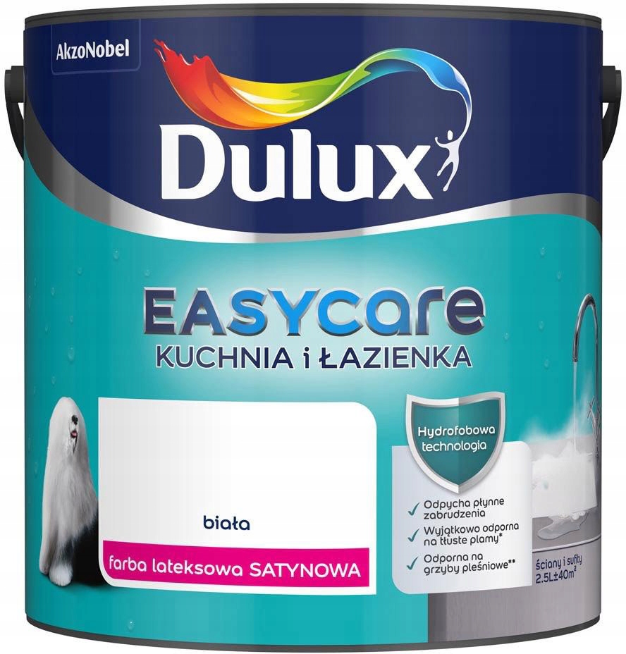 Dulux Easycare Kuchnia Łazienka Satynowa Biały 2.5L
