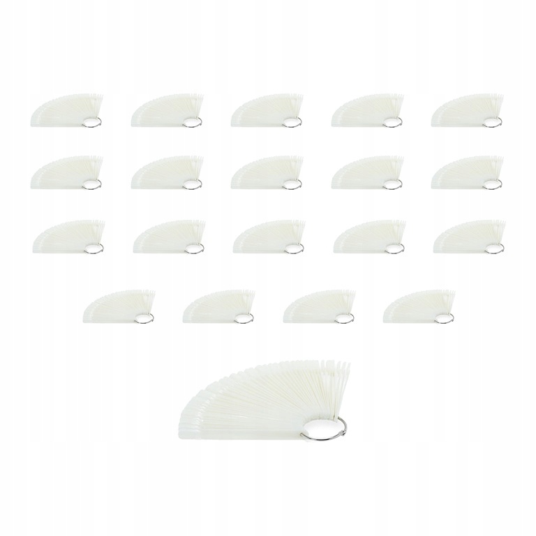 Vzorek 50 tipů pro hybridní laky na nehty Vějíř on a Wheel, mléčný, 20 kusů