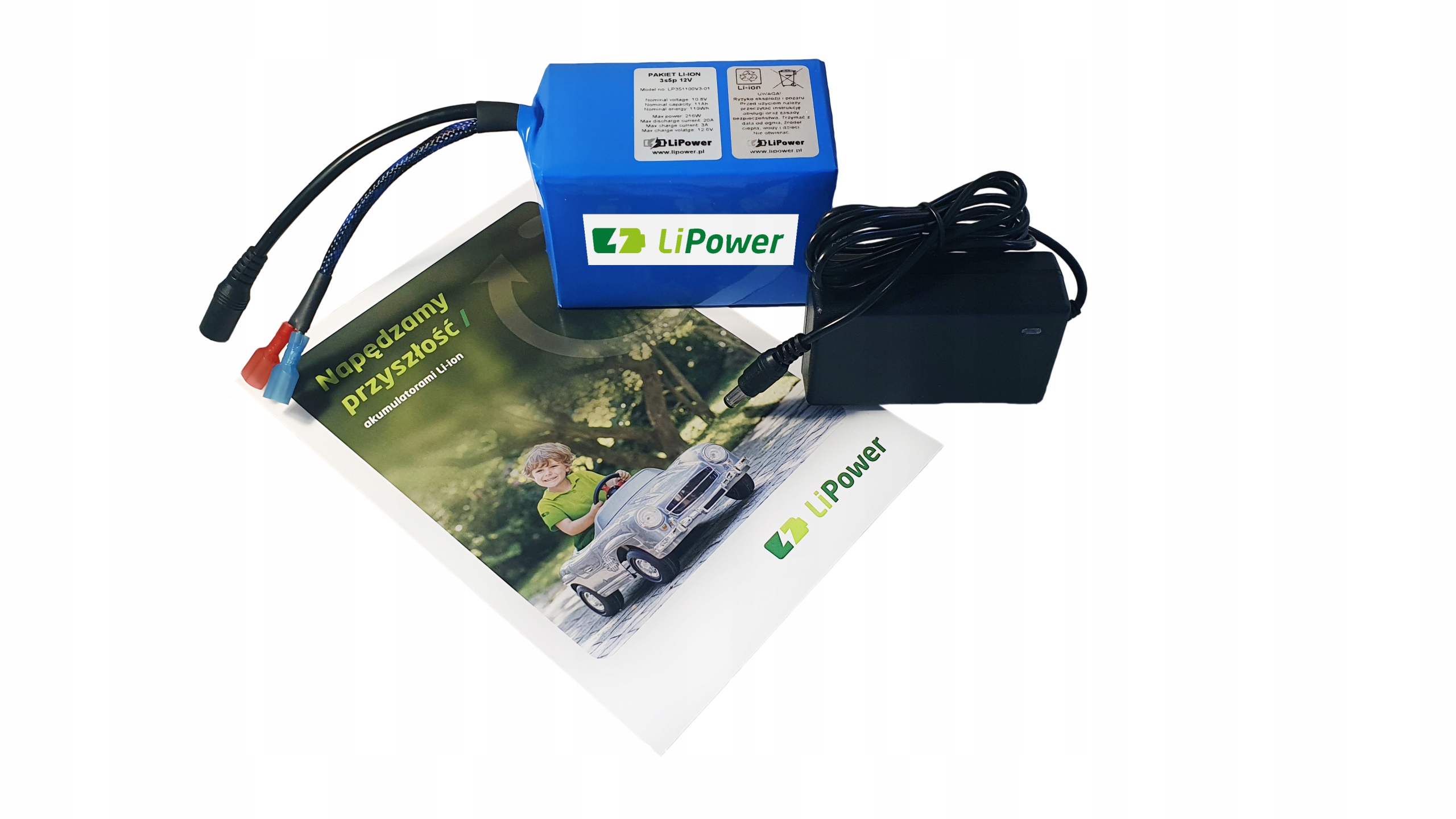 

Akumulator Li-Ion LiPower 11Ah 12V ładowarka 2A