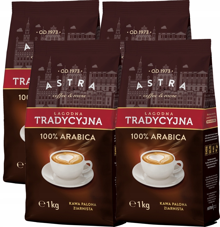 Kawa Astra Łagodna Arabica Tradycyjna 4x1kg