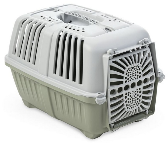 Přepravka pro malá zvířata, kočky a psy Yarro Pratiko zeleno-šedá