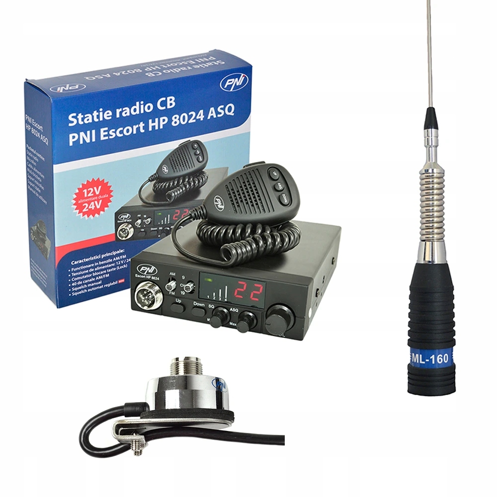 Cb Pni Escort Rádiová stanica Hp 8024 Asq Cb Pni ML160 anténa s podporou