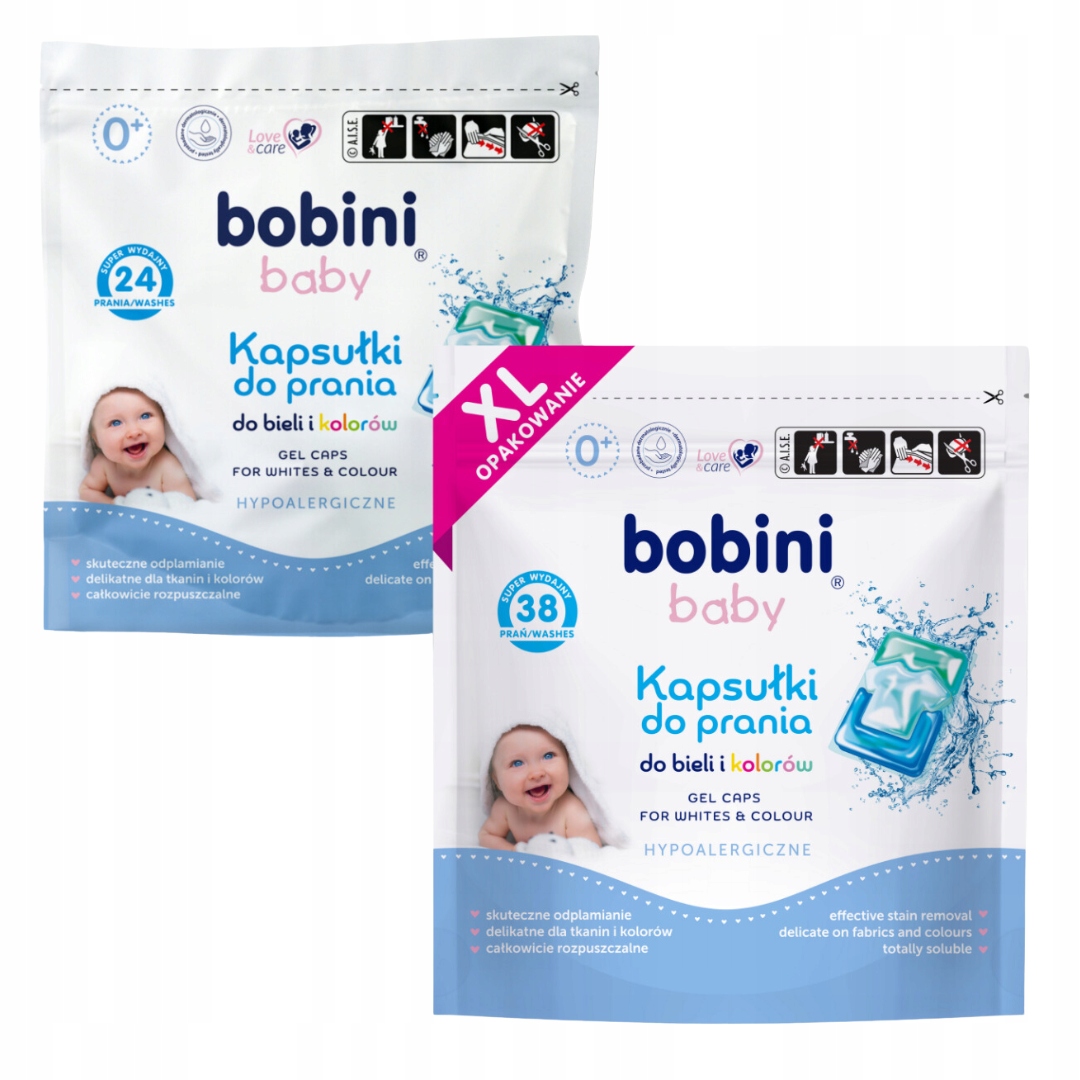 Bobini Family kapsułki do Prania dla dzieci rodziny hipoalergiczne 62 szt