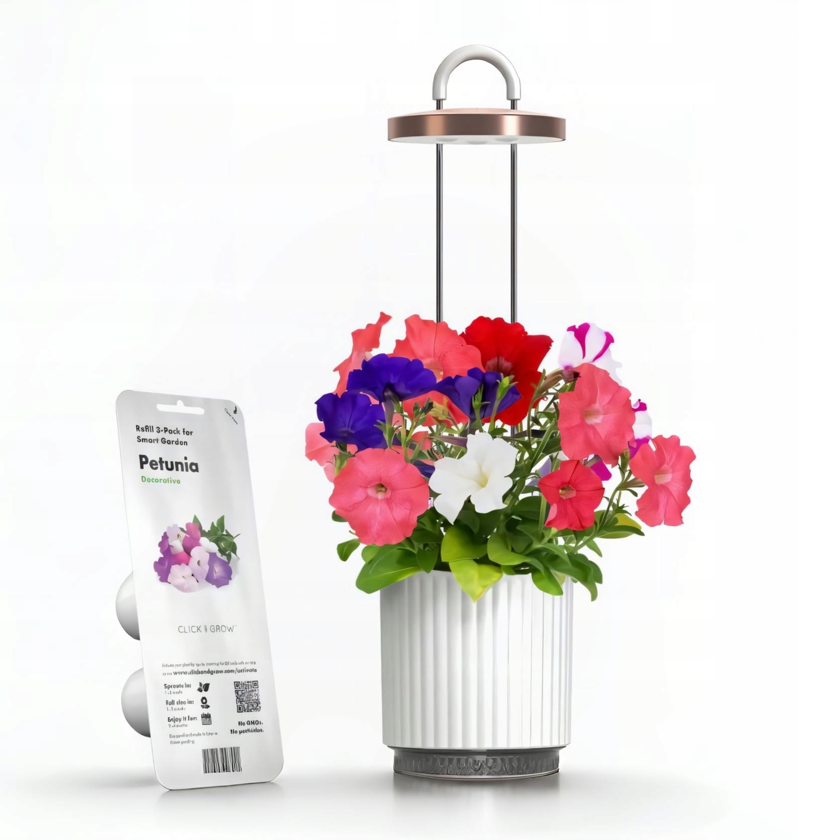 Inteligentný kvetináč s Led osvetlením, Click and Grow HydroVase, Biely