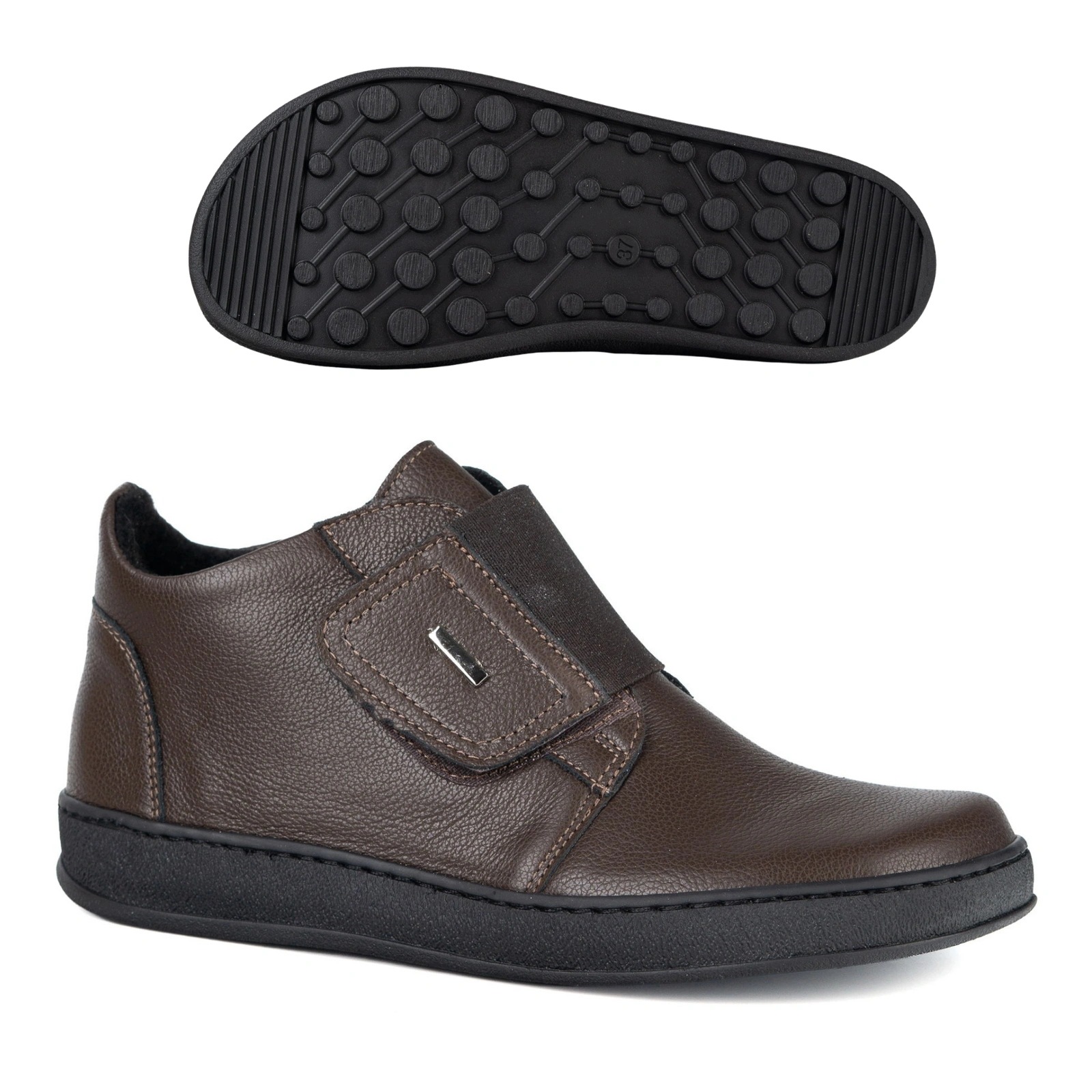 Dámské kotníkové boty typu barefoot friendly na suchý zip Lia 1343 hnědé 37