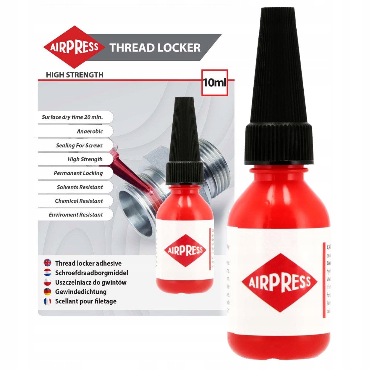 Airpress 4306671 Mocny Uszczelniacz Do Gwintów 10 ML Klej