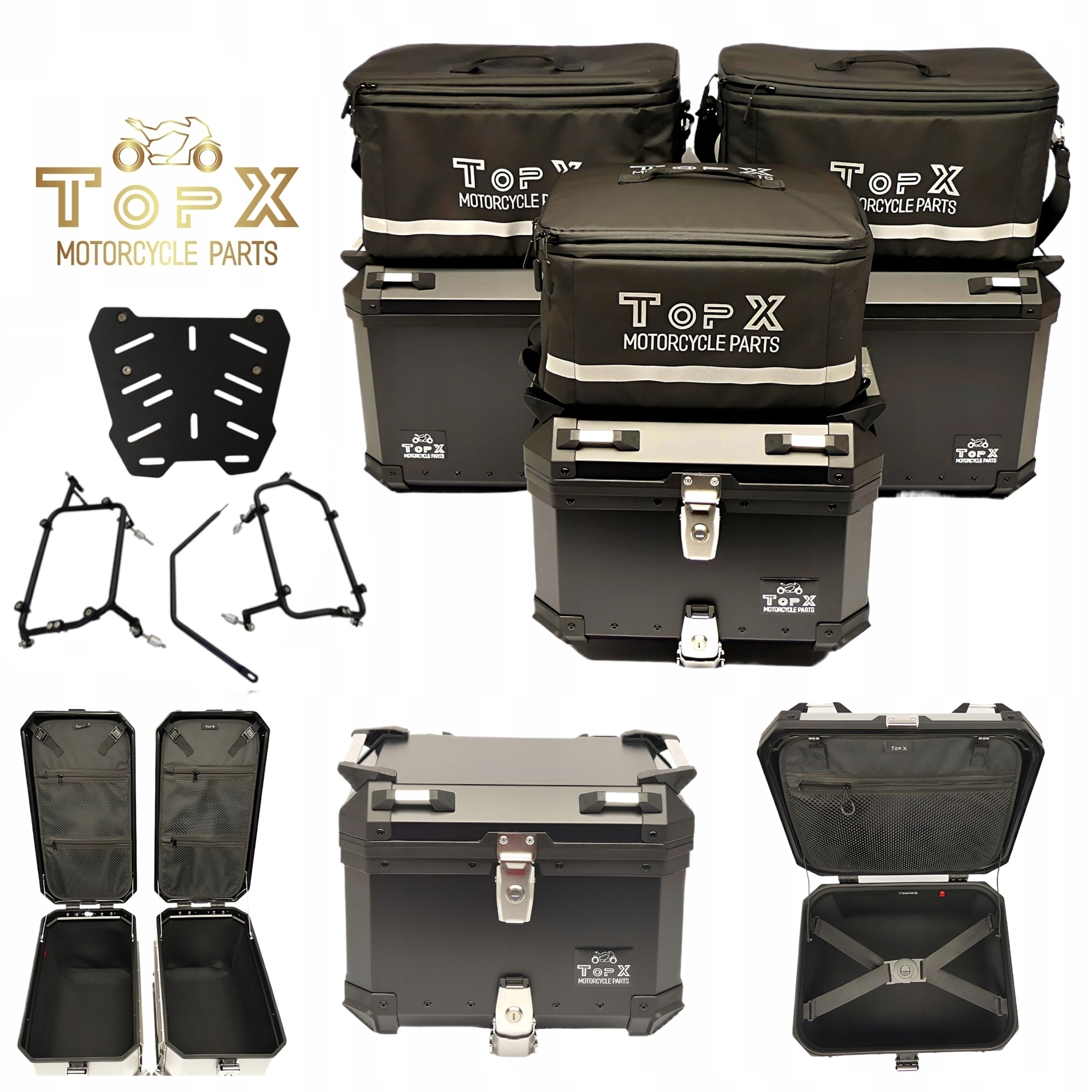 Triumph Tiger 900 TIGER900 19-23 Sada kufrů Boční rámy Tašky Černá