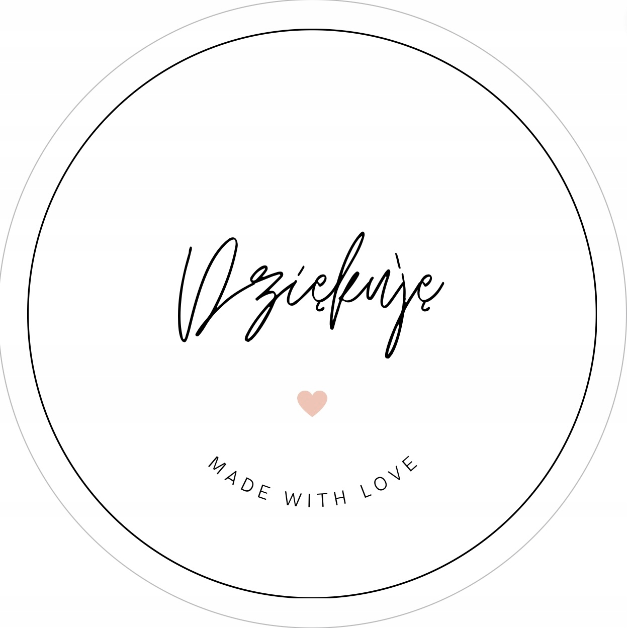 

Naklejki Dziękuję made with love 5 CM 60 szt