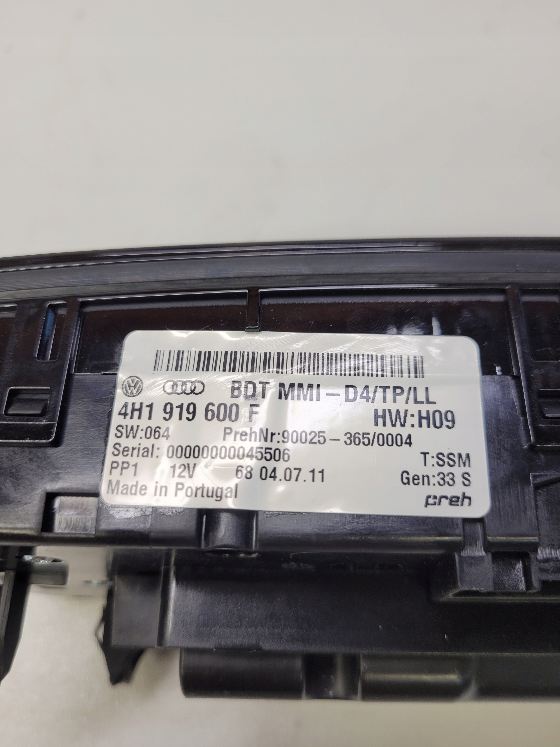 control panel MMI AUDI A8 D4 4H1919600F