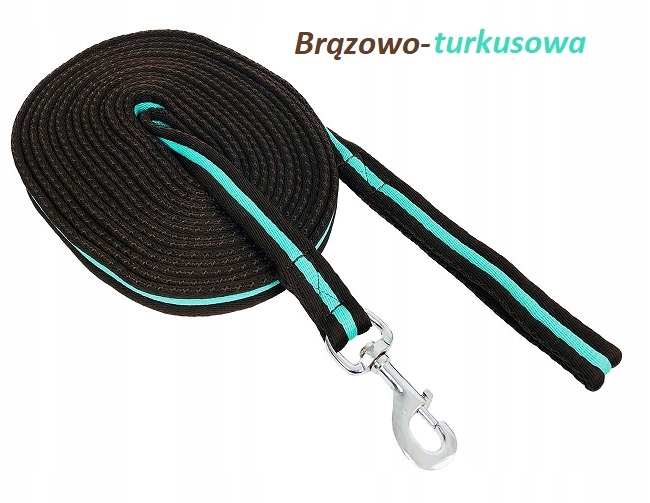 Lonża York bawełniana brązowo-turkusowa 8,5 m