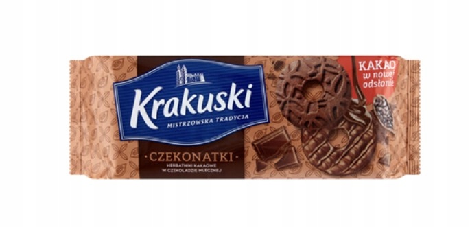 Levně Krakuski Čokoládové sušenky Sušenky v čokoládě 26x165 g