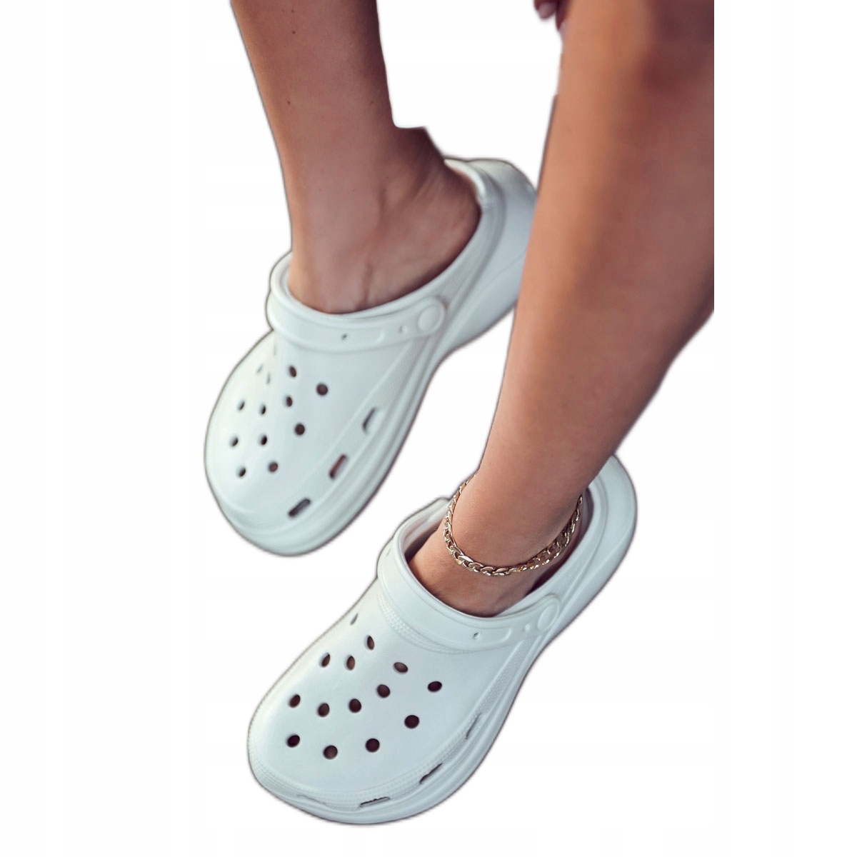 

Damskie Piankowe Klapki Kroksy Biały Coline r.40