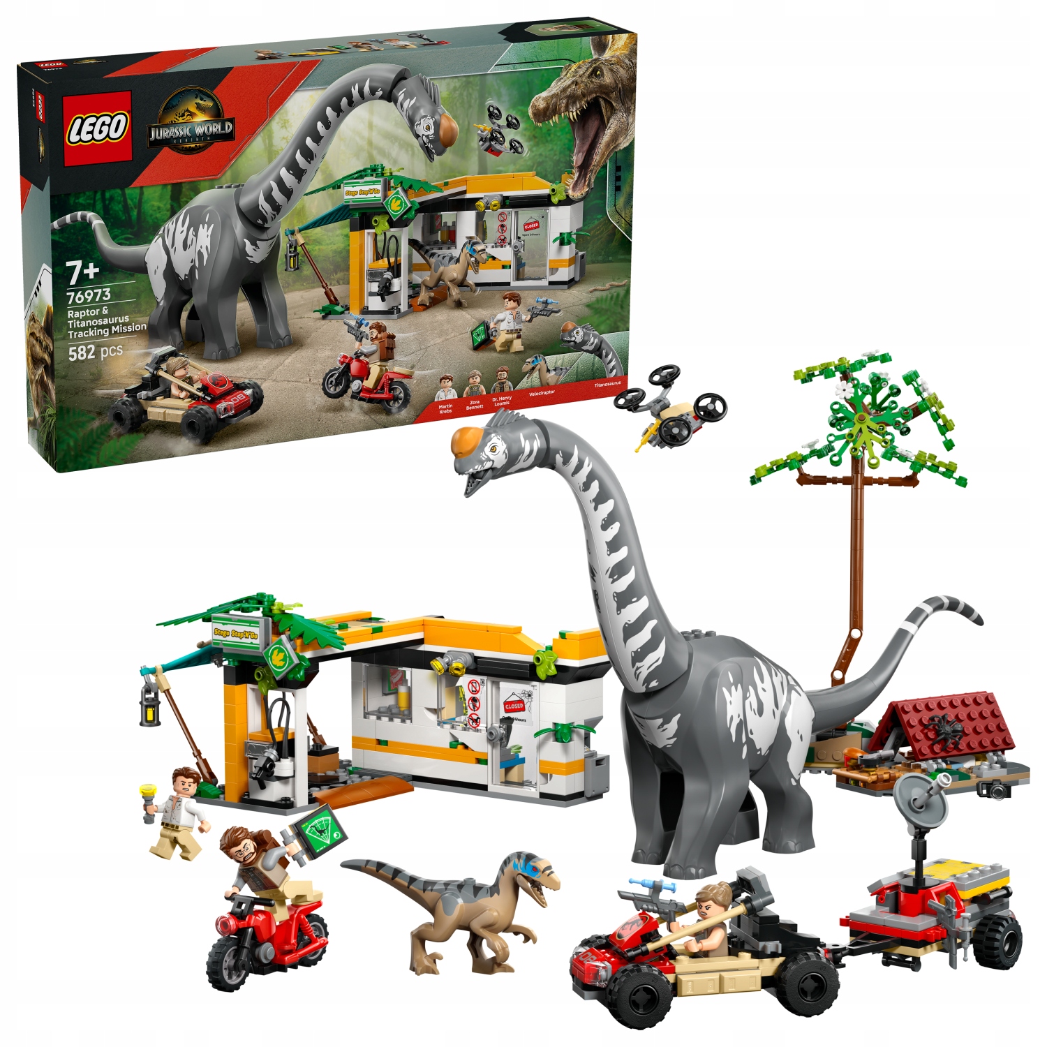 Lego Jurassic World 76973 Mise na sledování raptora a titanosaura