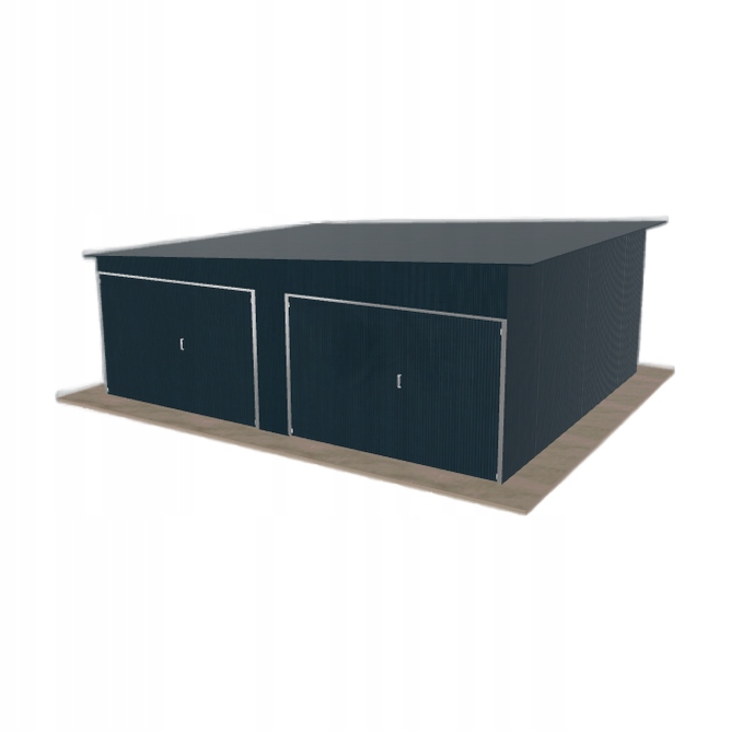 Plechová garáž 6.5 x 5.5 m, dvoupolohový spád doleva Grafit