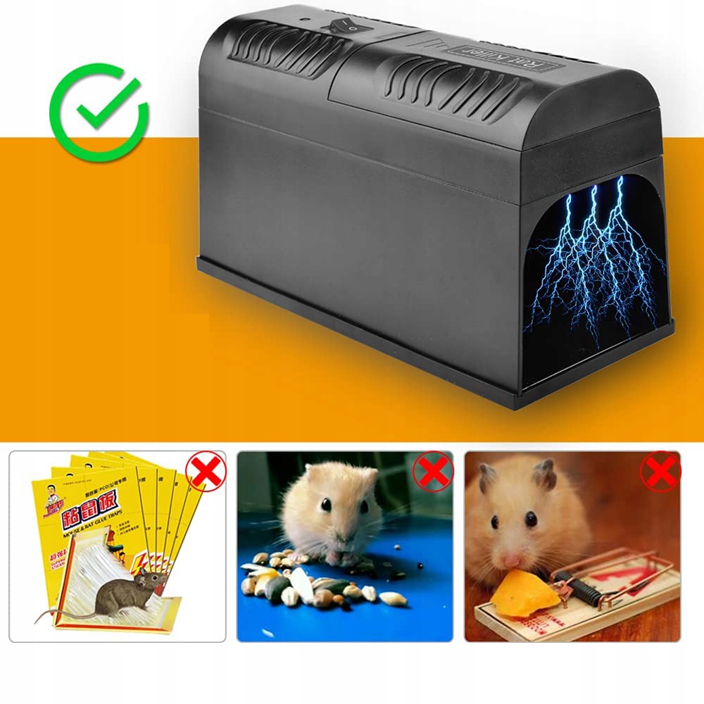 ELEKTRYCZNA PUŁAPKA NA SZCZURY MYSZY GRYZONIE Marka bez marki