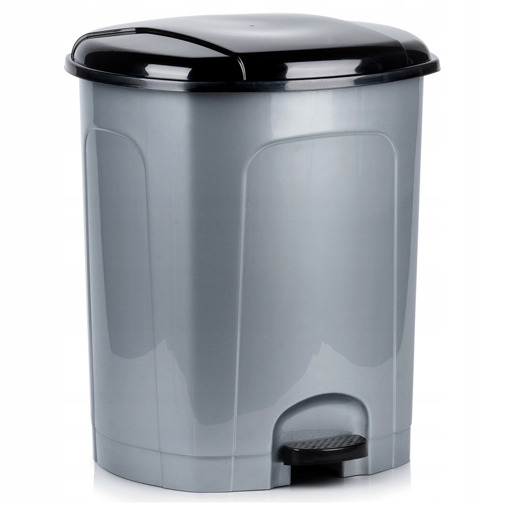 Levně Odpadkový koš s pedálem, plastový, šedý, 50 l