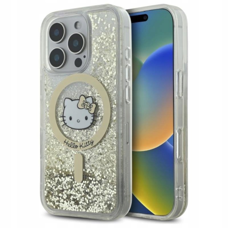 Hello Kitty Liquid Glitter Fever MagSafe – Pouzdro pro iPhone 16 Pro Max (bílé