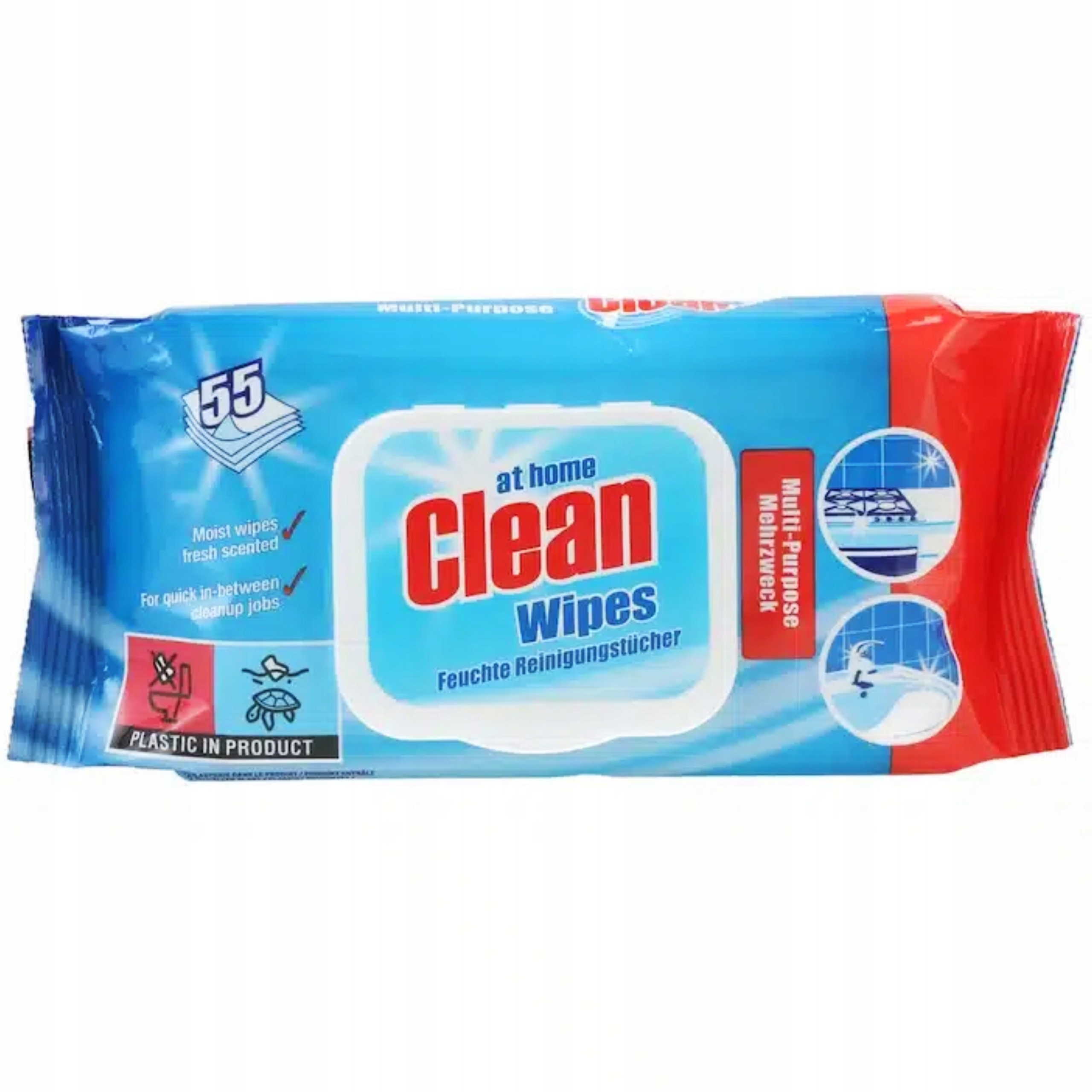 

At Home chusteczki czyszczące nawilżane Regular 55