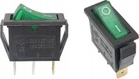 

Przełącznik Rocker 230V 15A zielony KDC3