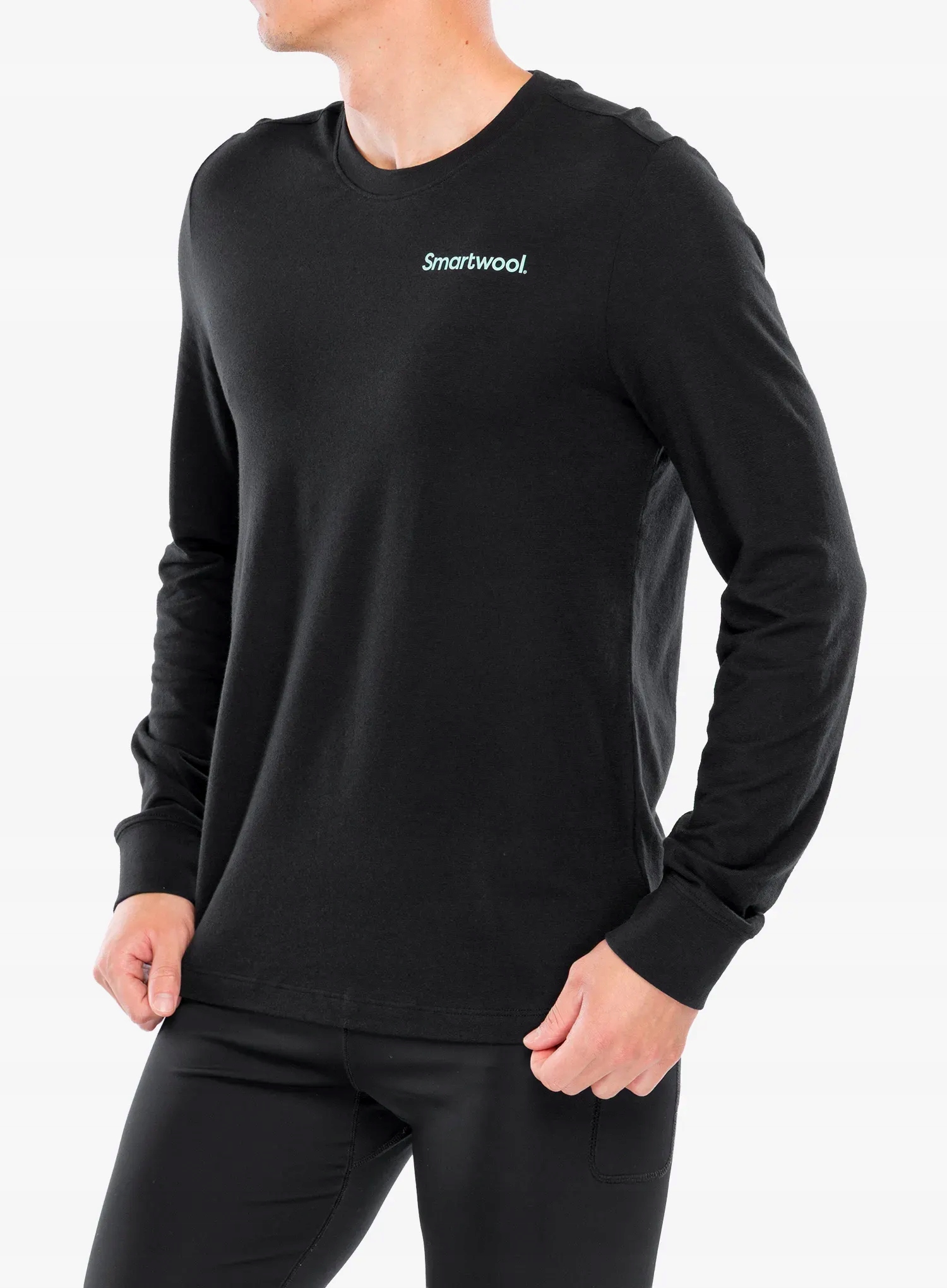 Mikina bez kapuce Smartwool Gondola View Ls Graphic Tee černá XL