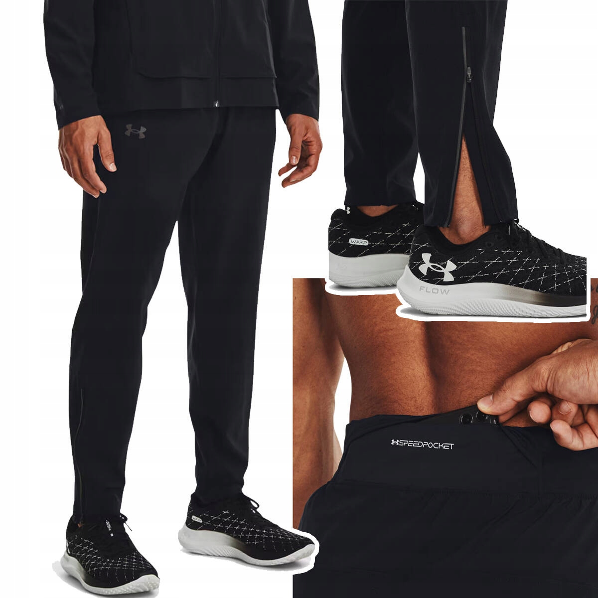 Spodnie dresowe męskie Under Armour Launch 1376799 Czarne r. XXL