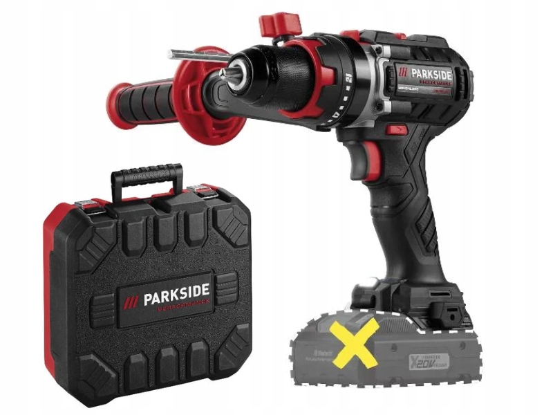 Wiertarko-wkrętarka Parkside Performance Psbsap 20-Li 20V Udar 64Nm+WALIZKA