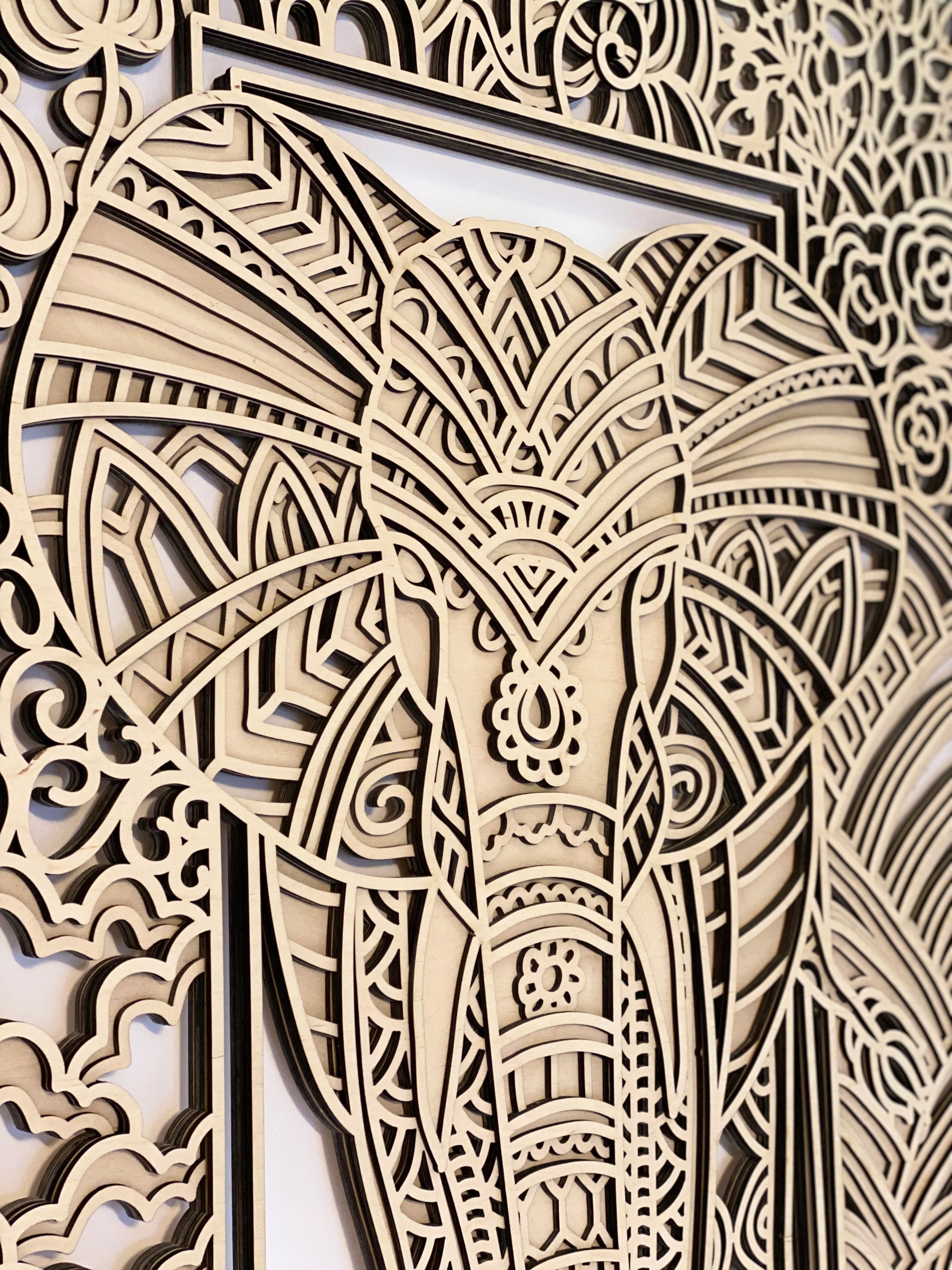 Słoń dekoracja ścienna 3D warstwy drewno obraz Marka bez marki