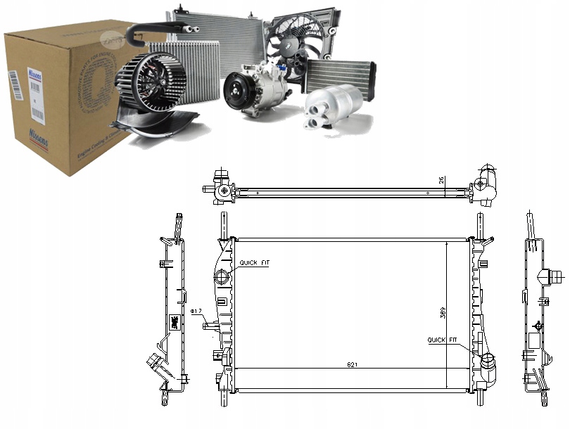 CHŁODNICA SILNIKA NISSENS 2S718005AD 2S718005AF 2S