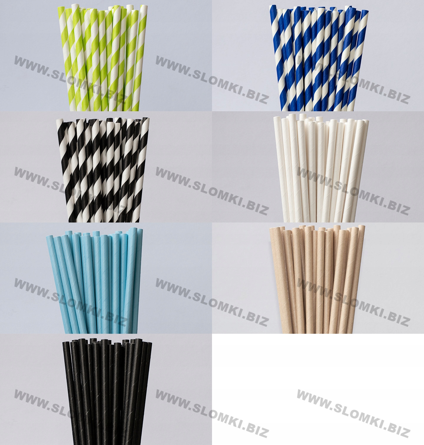 Słomki papierowe 250 szt - różowe paski 197x6mm Średnica 6 mm