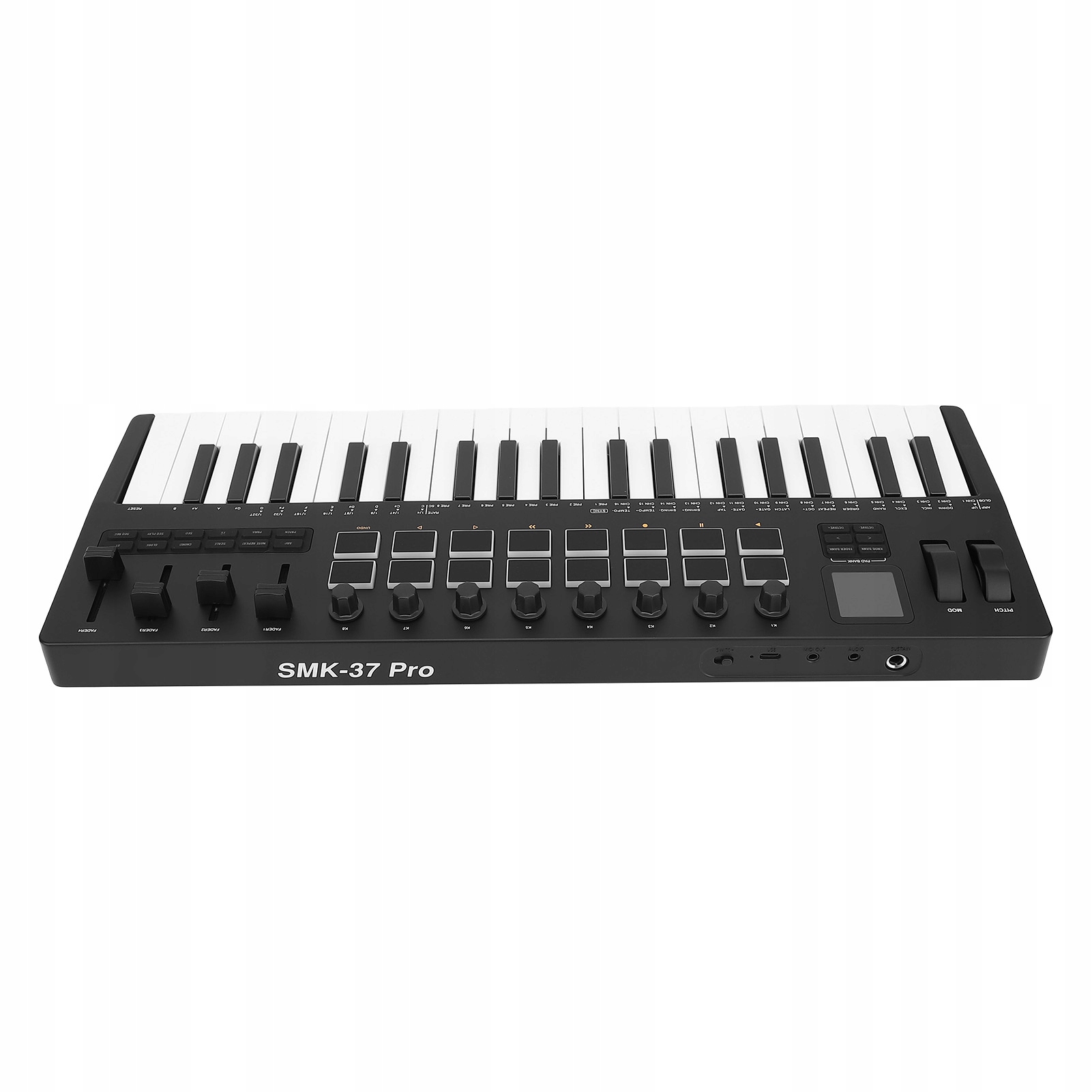 M-Vave 37 Key Midi Controller z 16 podkładkami RGB 8 pokrętłów 4 O2