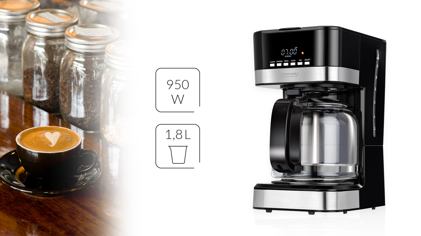 Ekspres przelewowy MPM MKW-05 1,8l 950W Pojemność 1.8 l